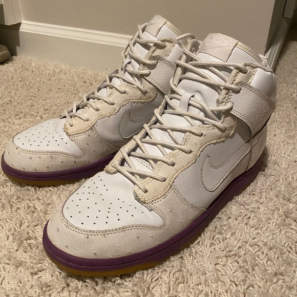 Nike Dunk High SB MITA Japan Purple White Gum 9 Black Ostrich Denim Snake 2007 - Picture 3 of 8